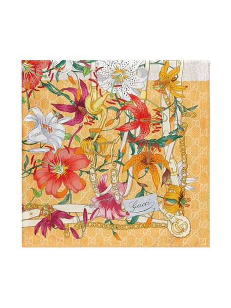 foular gucci fiori stampa|Gucci Foulard Con Stampa .